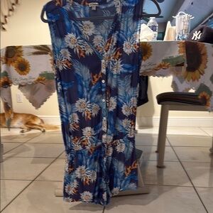 P.J. Salvage Blue and White Romper Chic and Comfortable